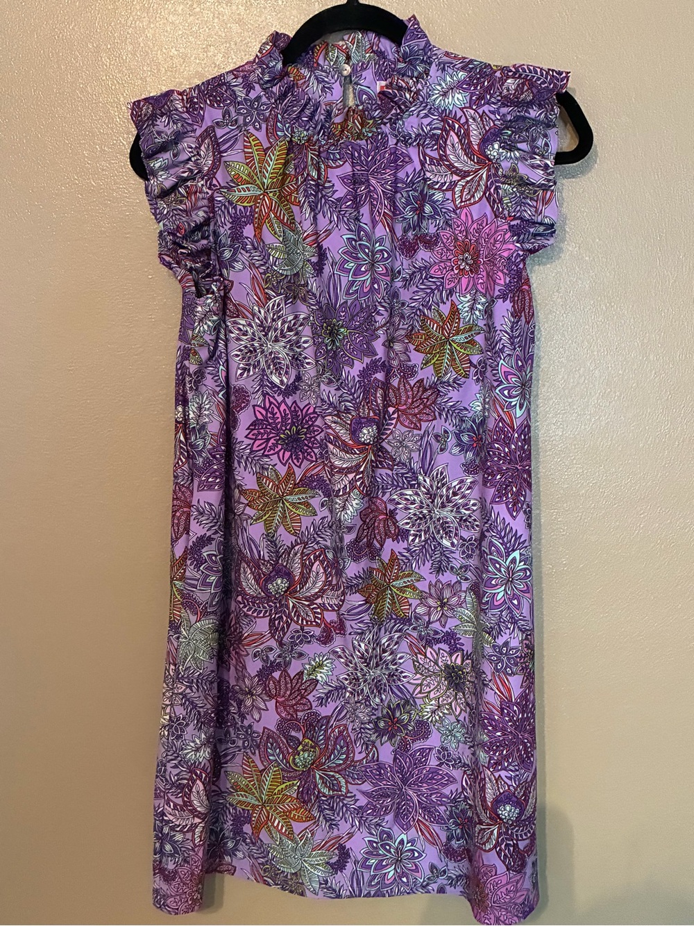 NWT Jude Connally Shari Botanical Floral Lilac Shift Dress Size S